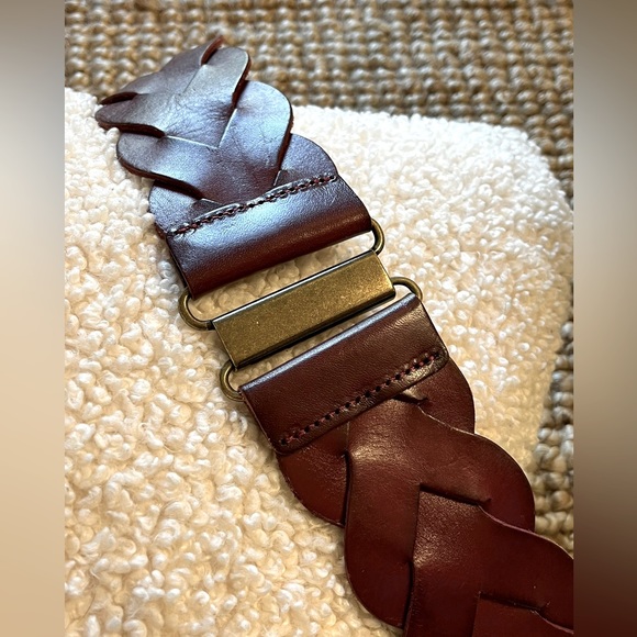 Anthropologie braided leather adjustable belt russet color - Picture 5 of 7